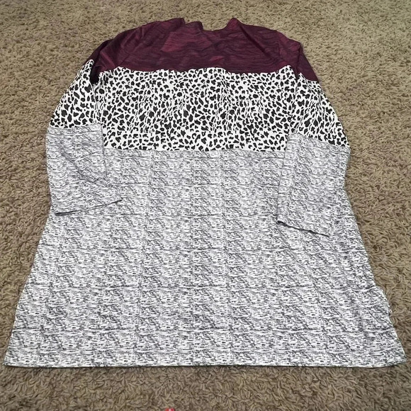 Leopard Print Color Block Casual Zip Front Long Sleeve Top - Picture 10 of 10